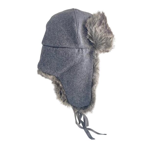 NWT Kangol Wool Ushanka Flannel Hat K0102FA Trapper Style Gray Faux Fur Sz Small - Picture 10 of 10